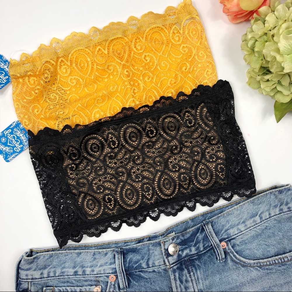 Free People 2 pack Seamless Lace Bandeau bra - Picture 7 of 7